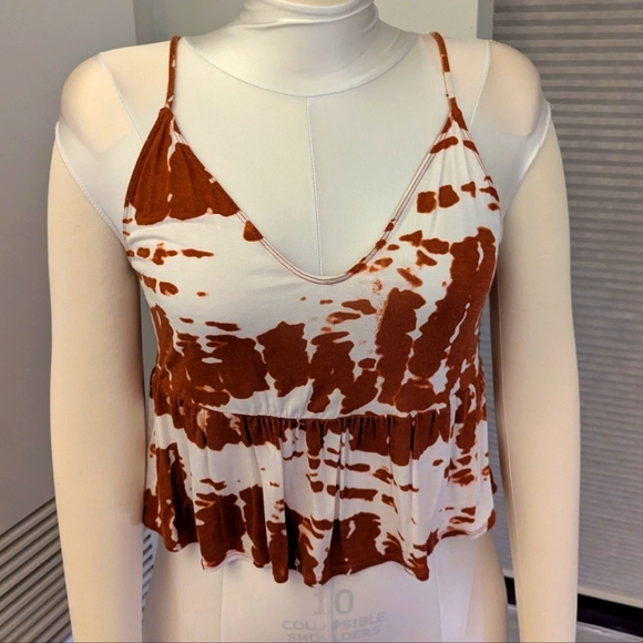 ALO Brown and White Tank with Mesh Back Women's Size Medium - Picture 3 of 9